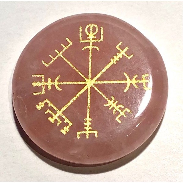 Viking Runic Compass Rose Quartz